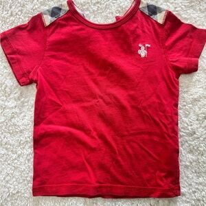Burberry Red Short Sleeve Tee Vibrant Cotton Blend